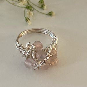 Rose Quartz wire wrapped ring.🌹